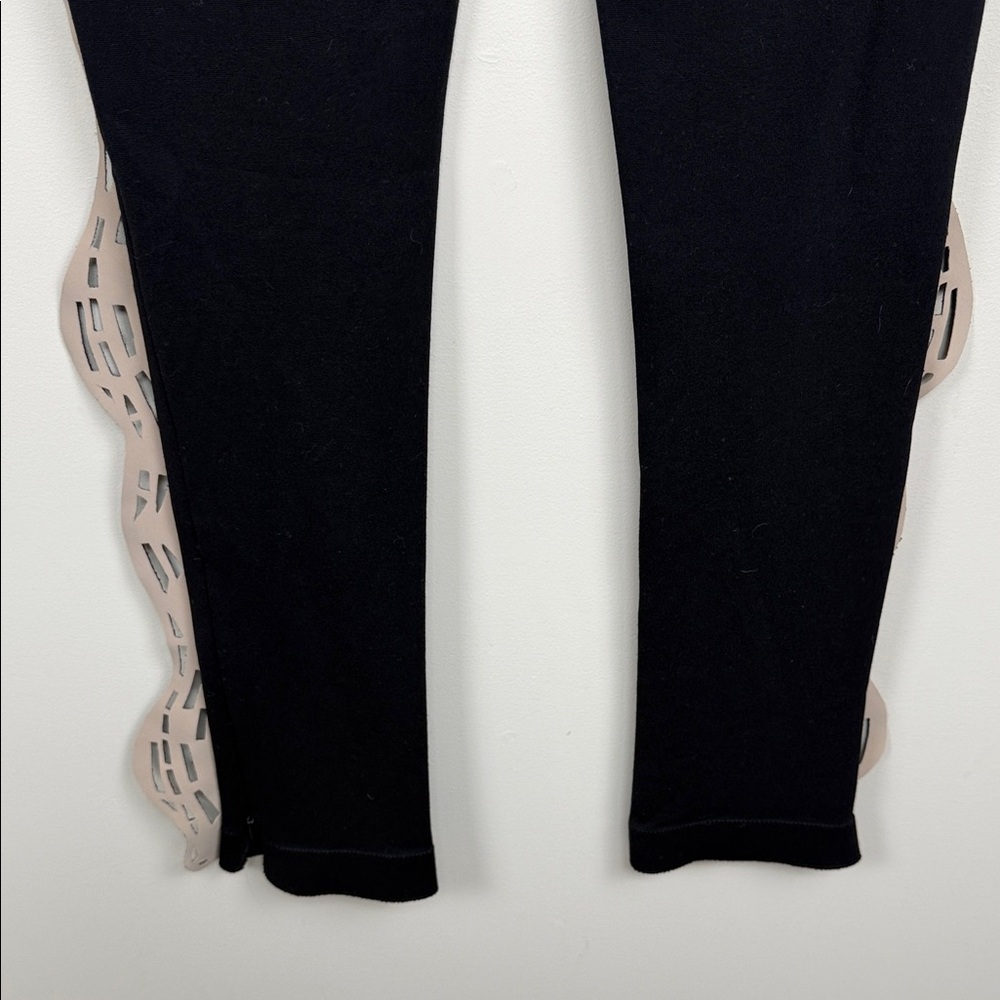 MARIE SAINT PIERRE 🇨🇦 black side zip pants with ruffle laser cut details small - Picture 10 of 14